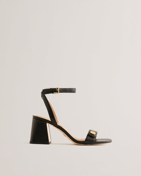 MILLIIY-Sandals-Mid Block Heel Sandal With Signature Coin- Ted Baker Romania